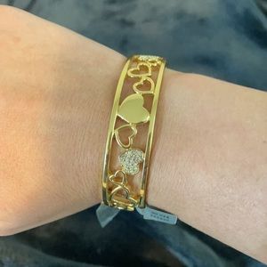 Gold plated heart cuff